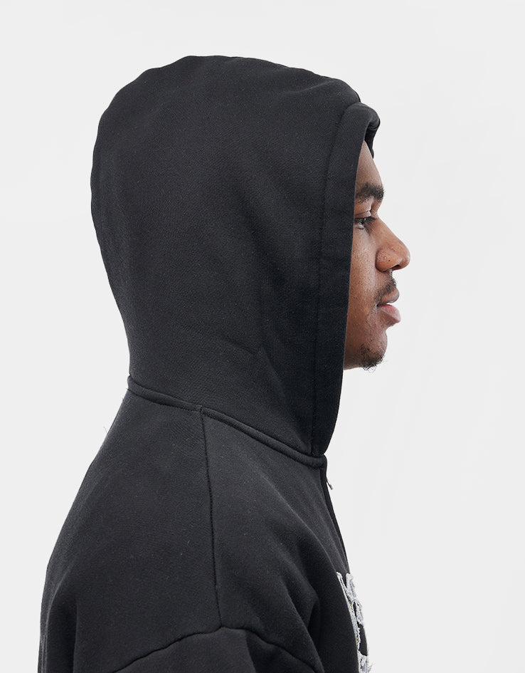 Butter Goods Edge Applique Zip-Thru Hoodie - Black