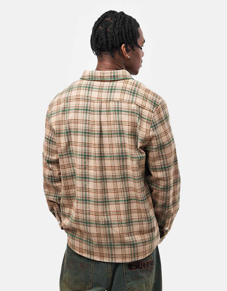 Butter Goods Bear Flannel L/S Shirt - Khaki