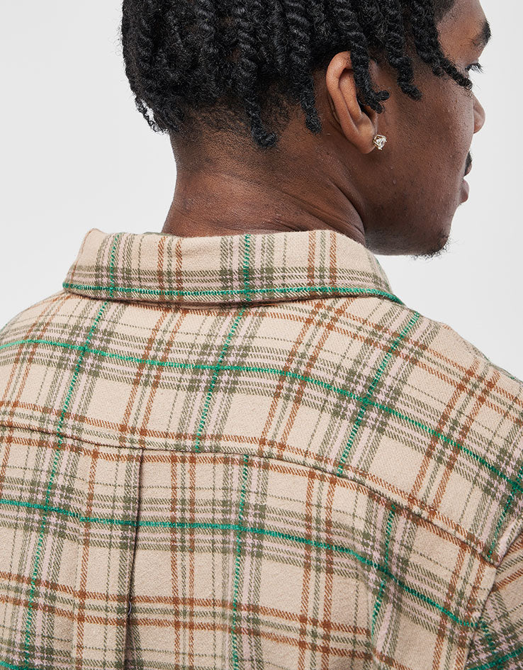 Butter Goods Bear Flannel L/S Shirt - Khaki