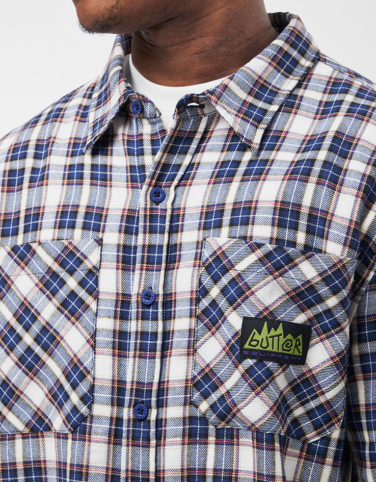 Butter Goods Equipment Plaid L/S Shirt - Navy