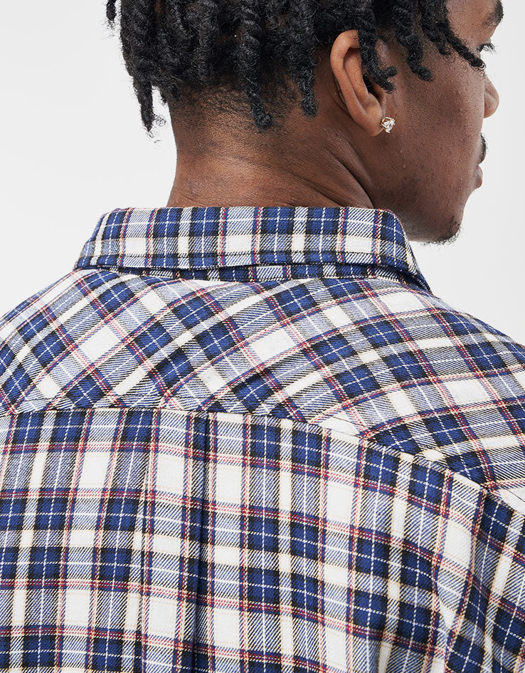 Butter Goods Equipment Plaid L/S Shirt - Navy