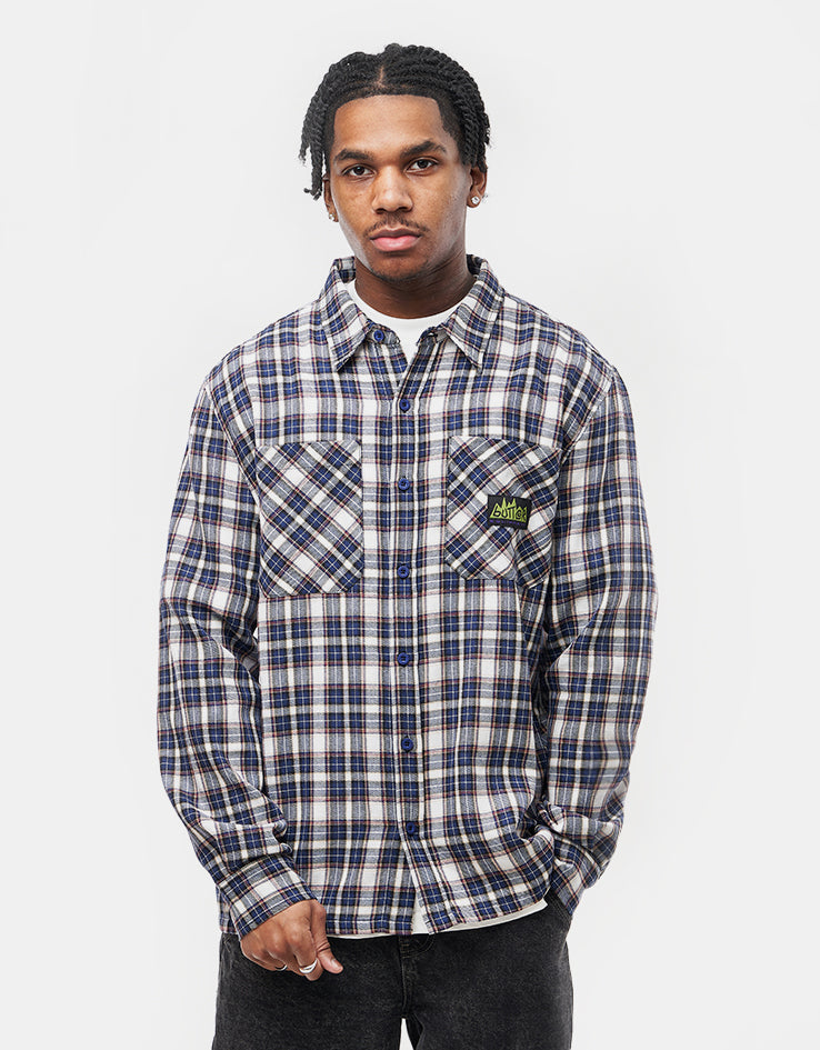 Butter Goods Equipment Plaid L/S Shirt - Navy