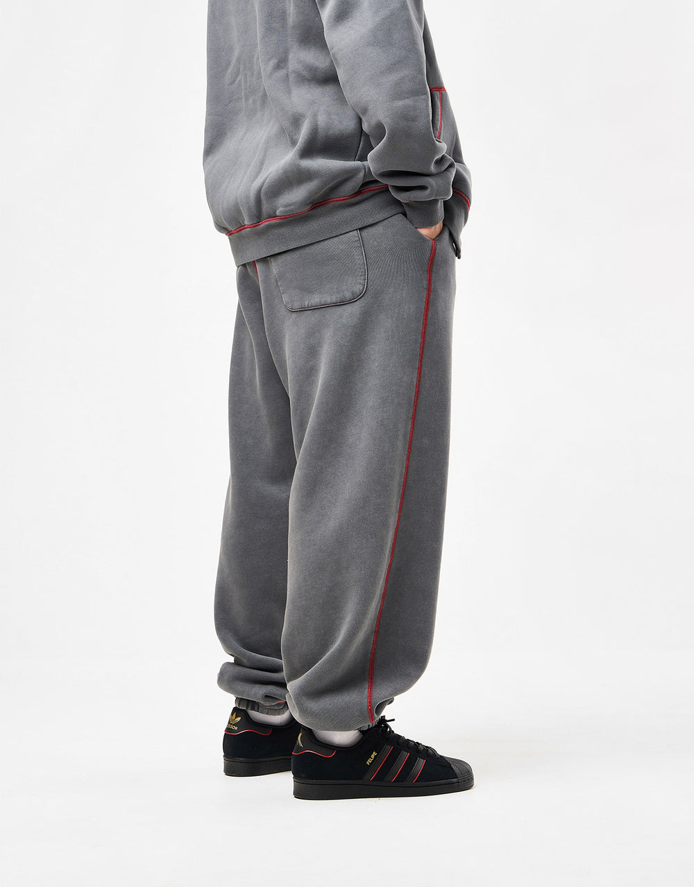 Butter Goods Baggy Fleece Pants - Washed Black