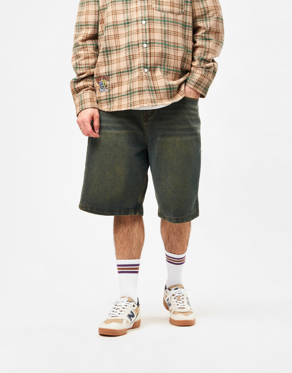 Butter Goods Warped Denim Shorts - Dirty Wash Indigo