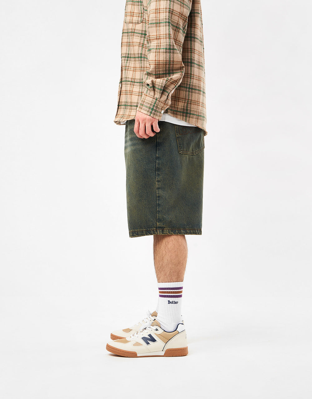 Butter Goods Warped Denim Shorts - Dirty Wash Indigo