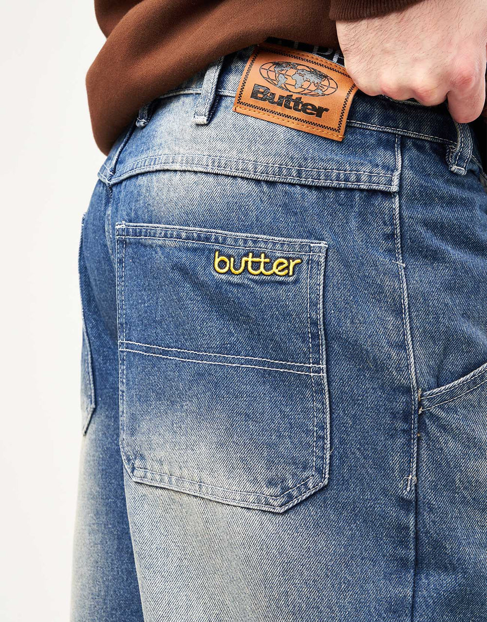 Butter Goods Alpine Denim Jeans Distressed - Faded Blue