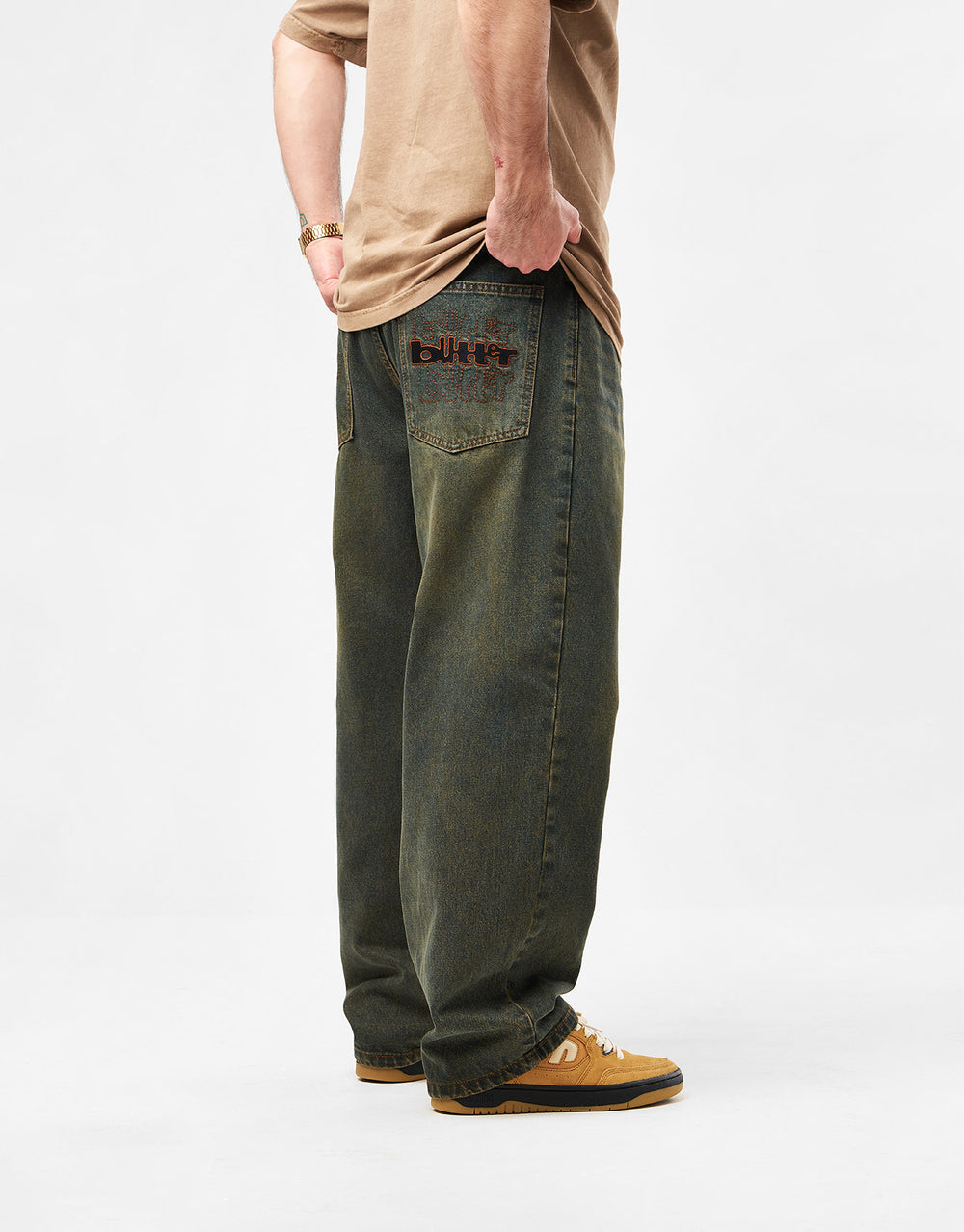Butter Goods Warped Denim Jeans - Dirty Wash Indigo