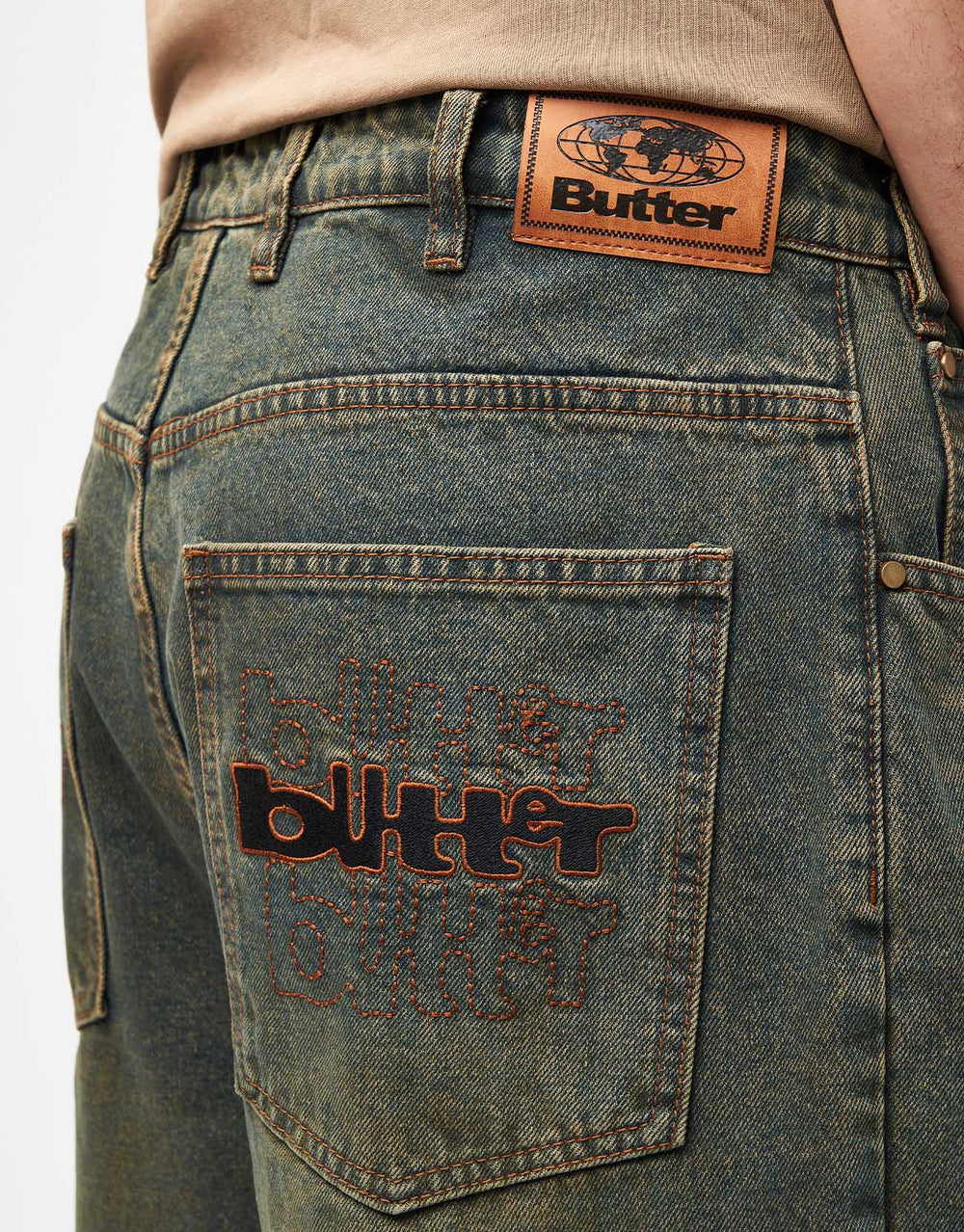 Butter Goods Warped Denim Jeans - Dirty Wash Indigo