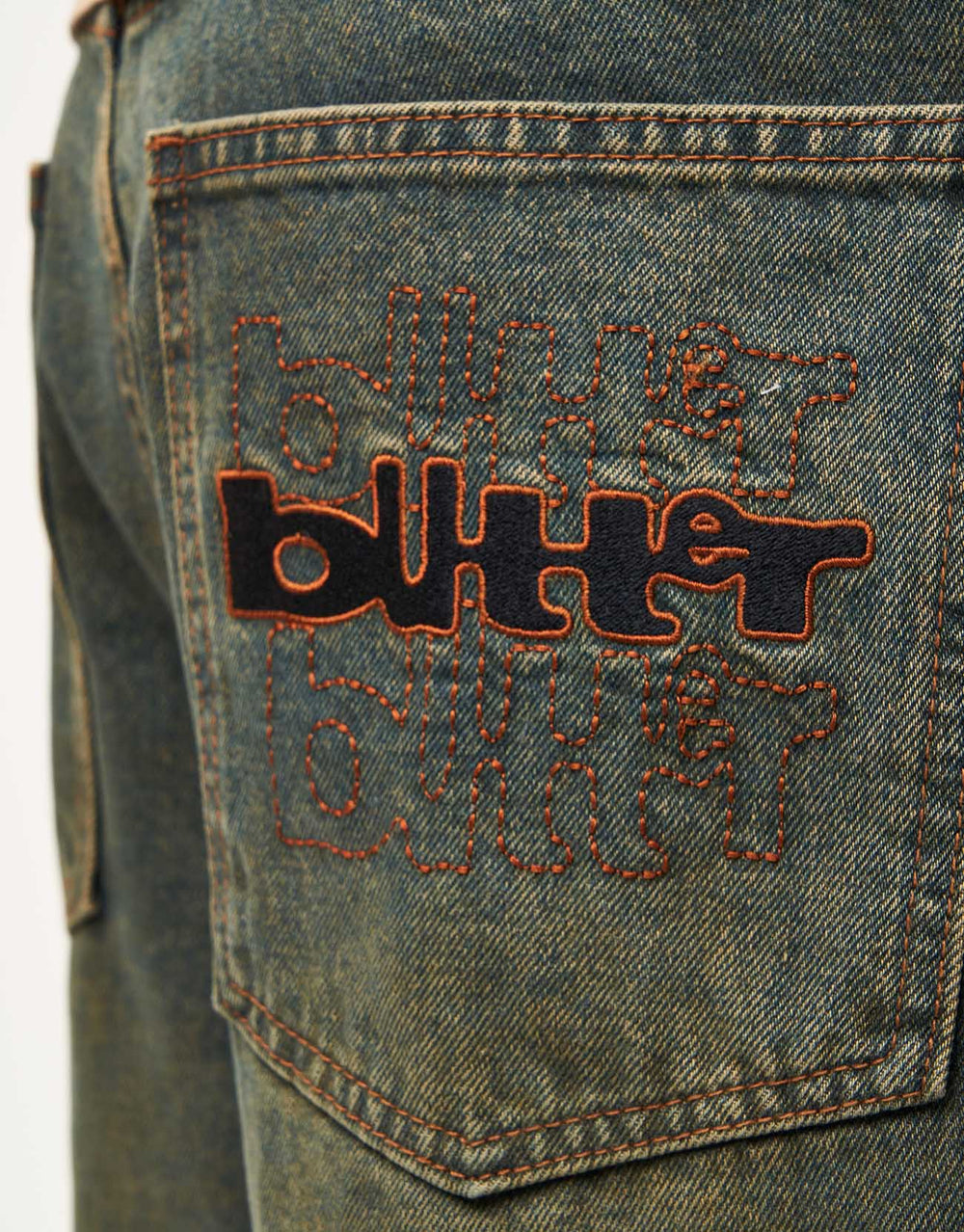 Butter Goods Warped Denim Jeans - Dirty Wash Indigo