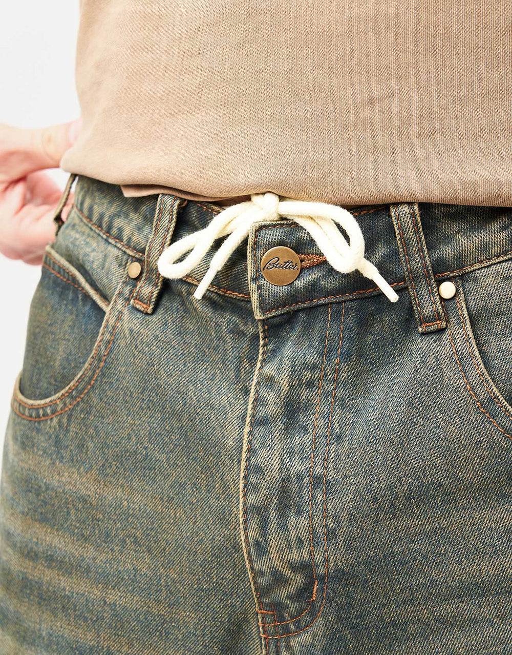 Butter Goods Warped Denim Jeans - Dirty Wash Indigo