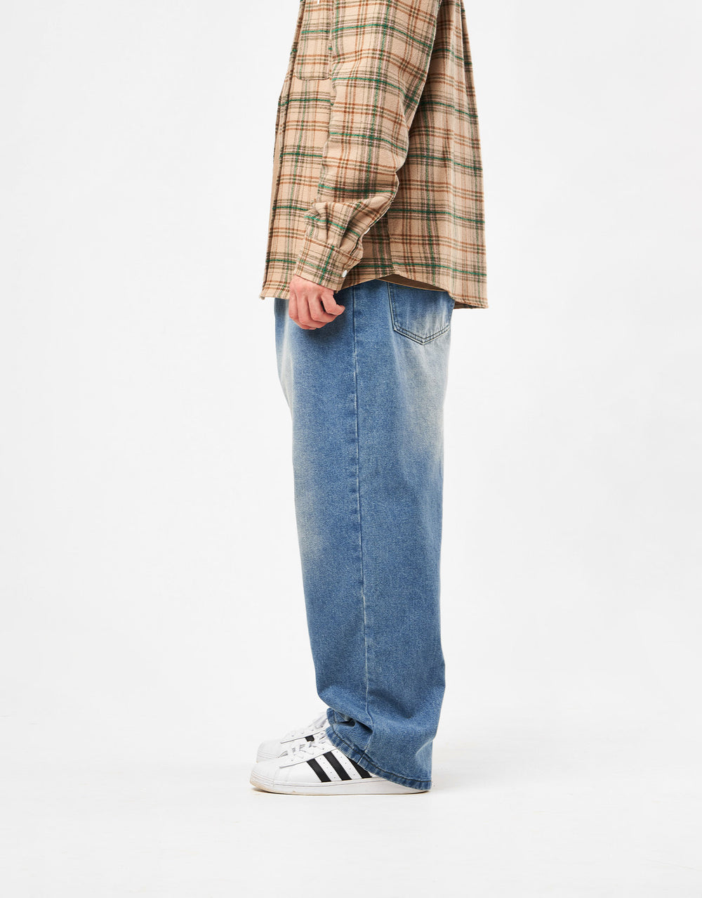 Butter Goods Warped Denim Jeans - Washed Mid Blue