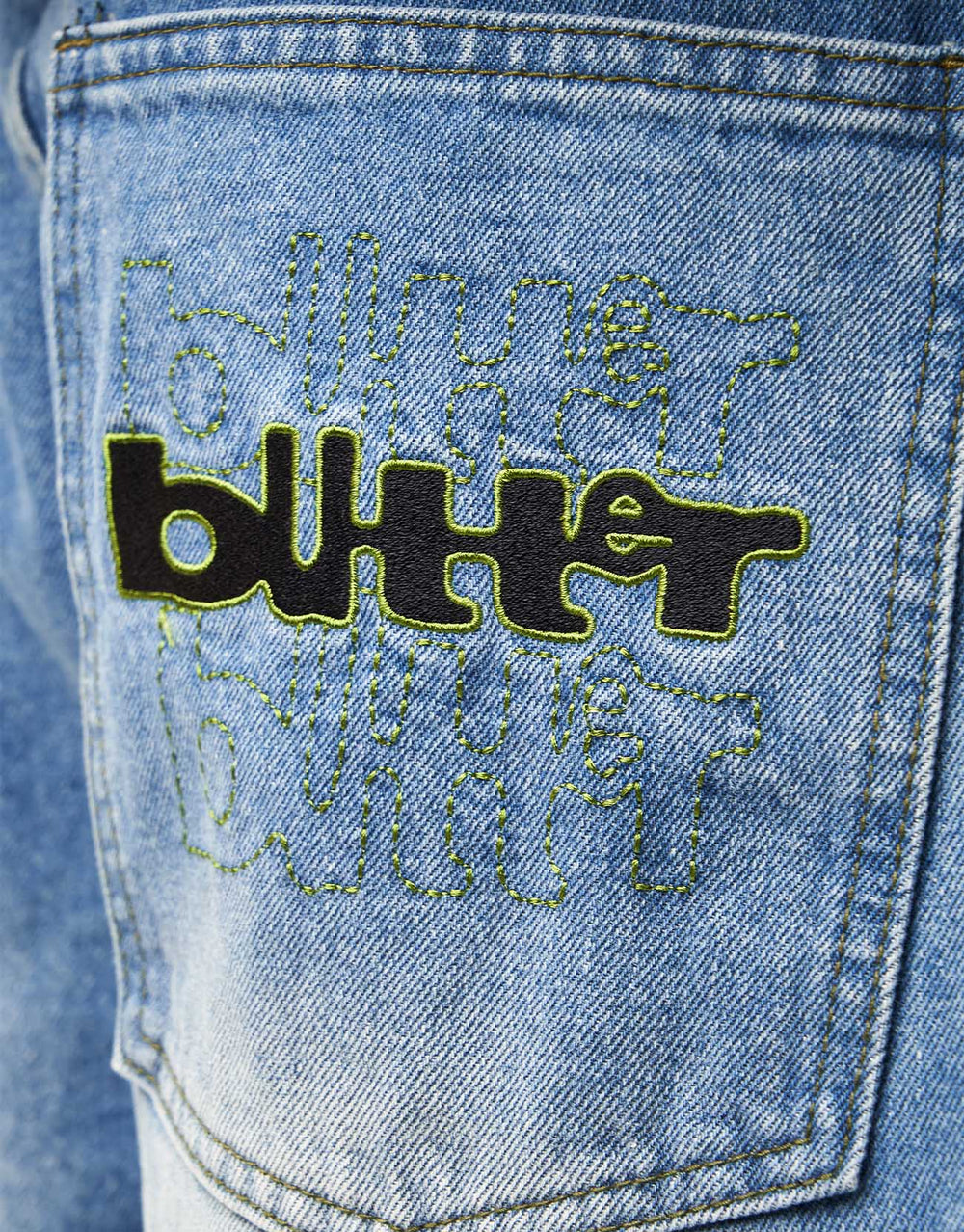 Butter Goods Warped Denim Jeans - Washed Mid Blue