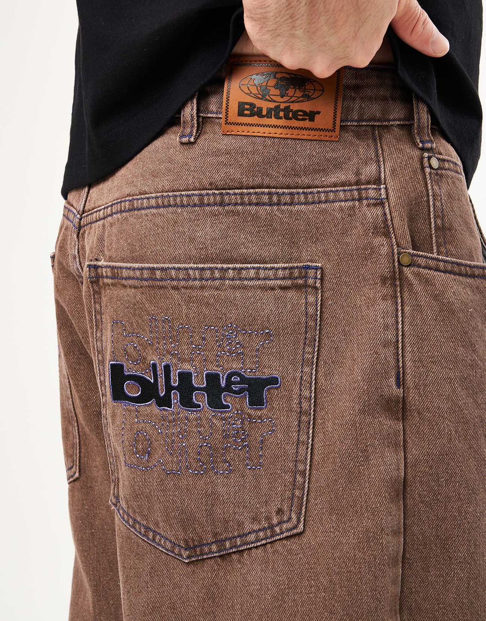 Butter Goods Warped Denim Jeans - Washed Brown