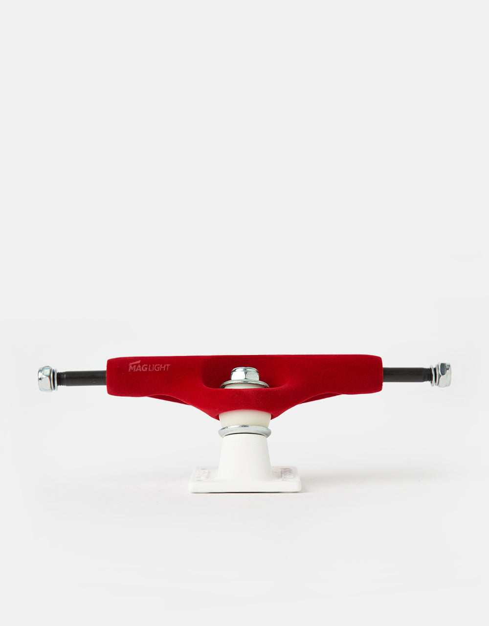 Tensor Velvet Mag Light 5.25 Skateboard Trucks - Red/White (Pair)