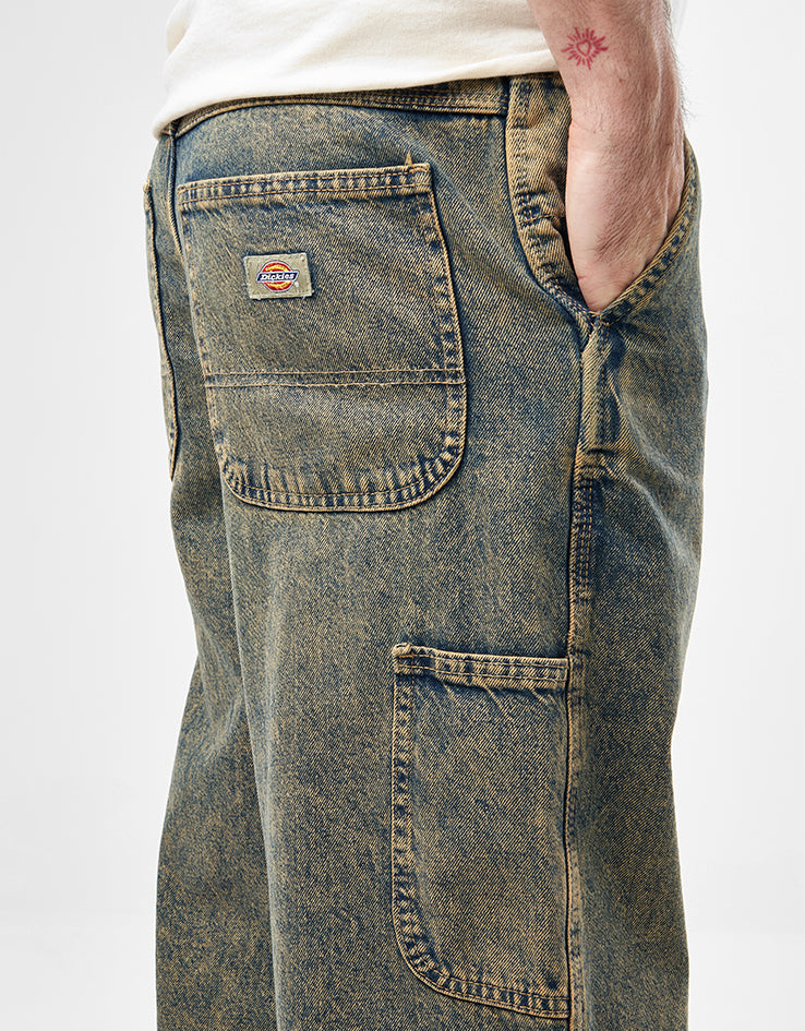 Dickies Madison Baggy Fit Denim Pant - Yellow Fade Indigo