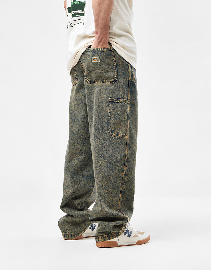Dickies Madison Baggy Fit Denim Pant - Yellow Fade Indigo