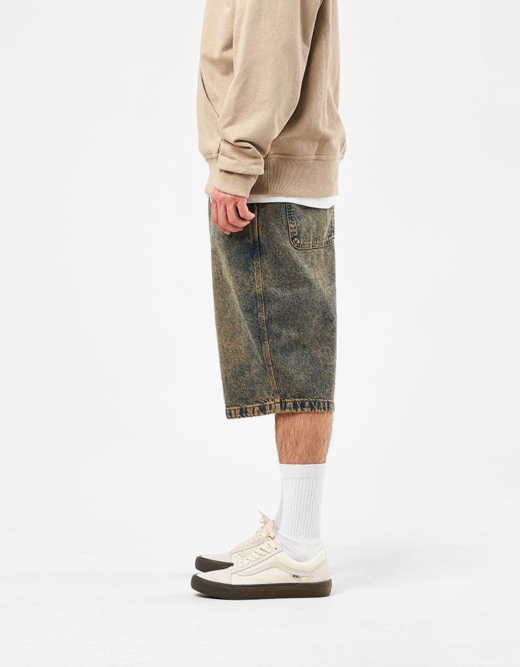 Dickies Madison Denim Shorts - Yellow Fade Indigo