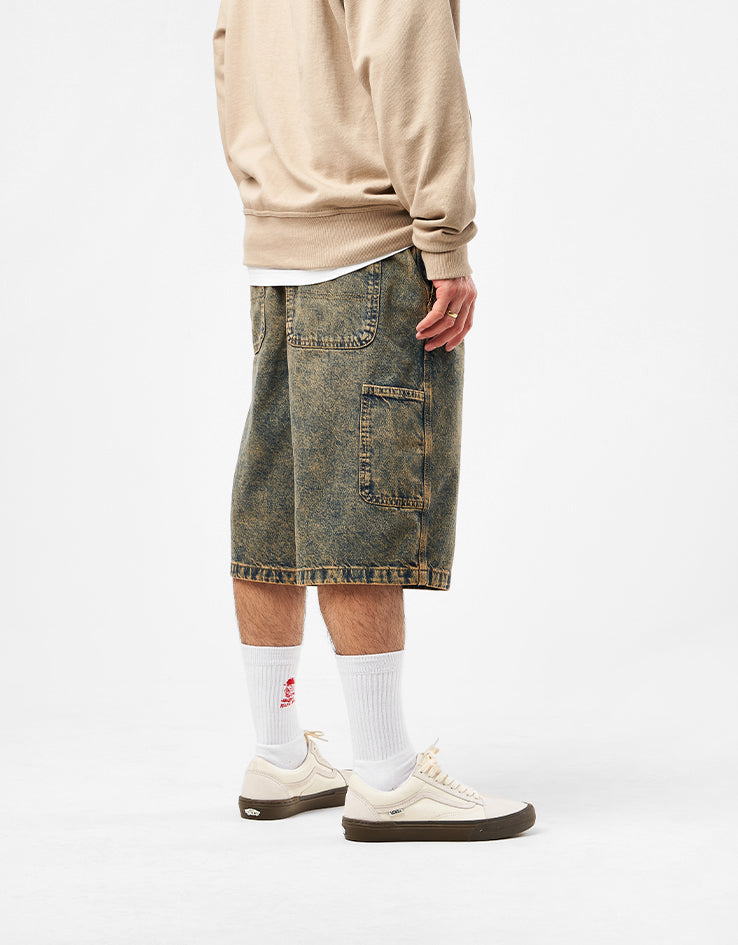 Dickies Madison Denim Shorts - Yellow Fade Indigo