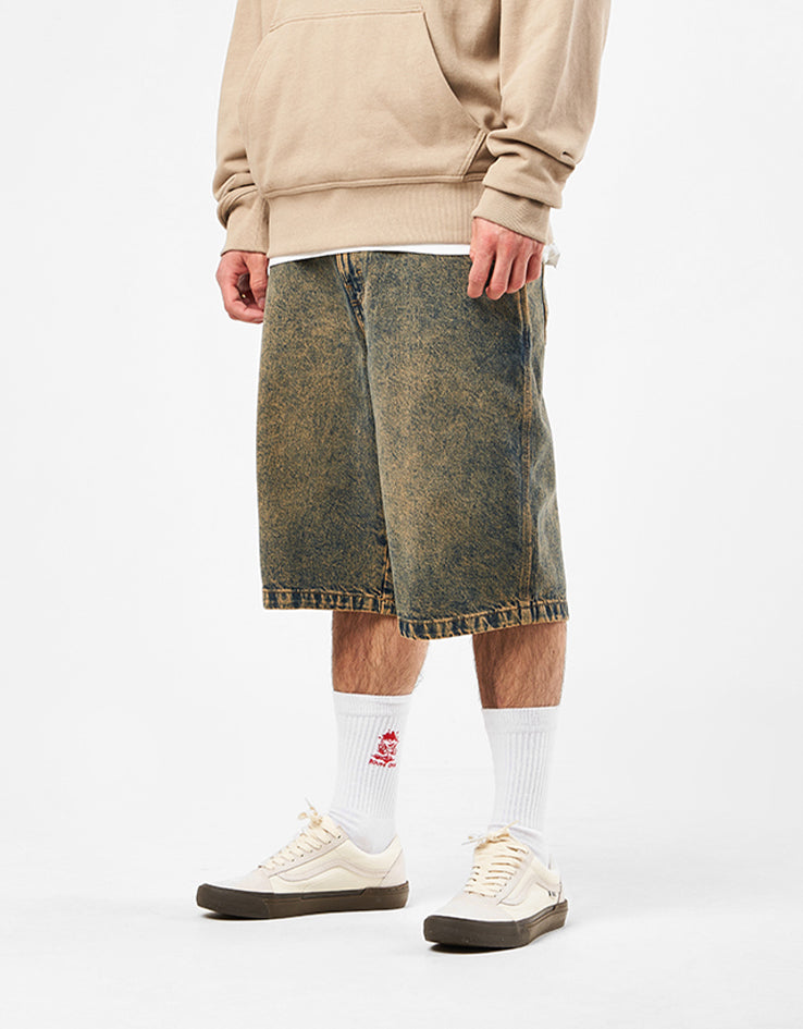 Dickies Madison Denim Shorts - Yellow Fade Indigo