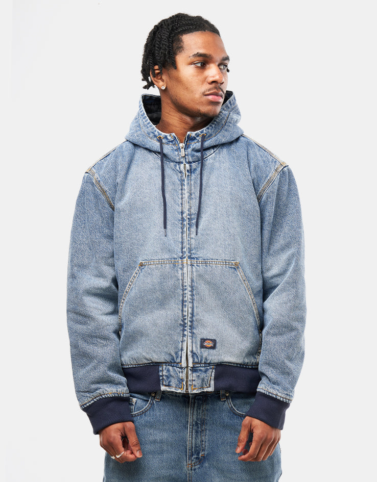 Dickies Hooded Denim Jacket - Rinsed Blue/Fade