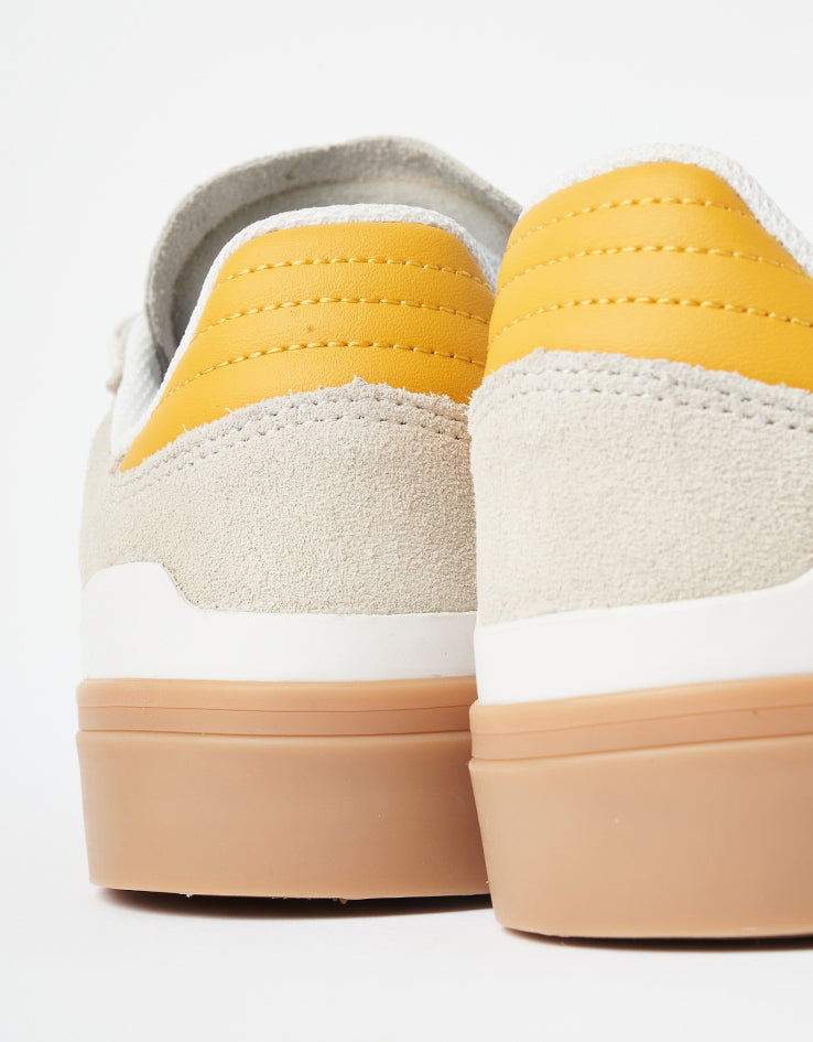 adidas Busenitz Vulc II Skate Shoes - Crystal White/Preloved Yellow/Gold Metallic