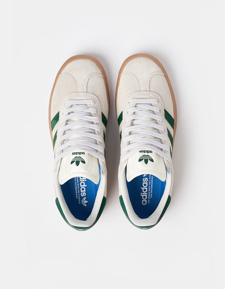 adidas Gazelle ADV Skate Shoes - Crystal White/Crystal White/Gum