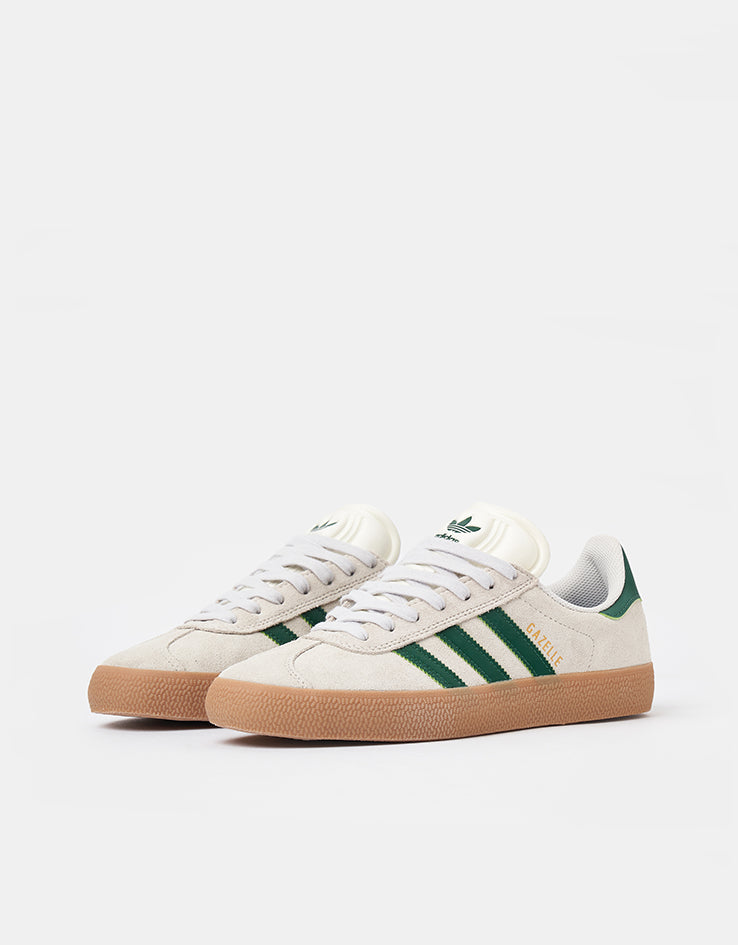 adidas Gazelle ADV Skate Shoes - Crystal White/Crystal White/Gum
