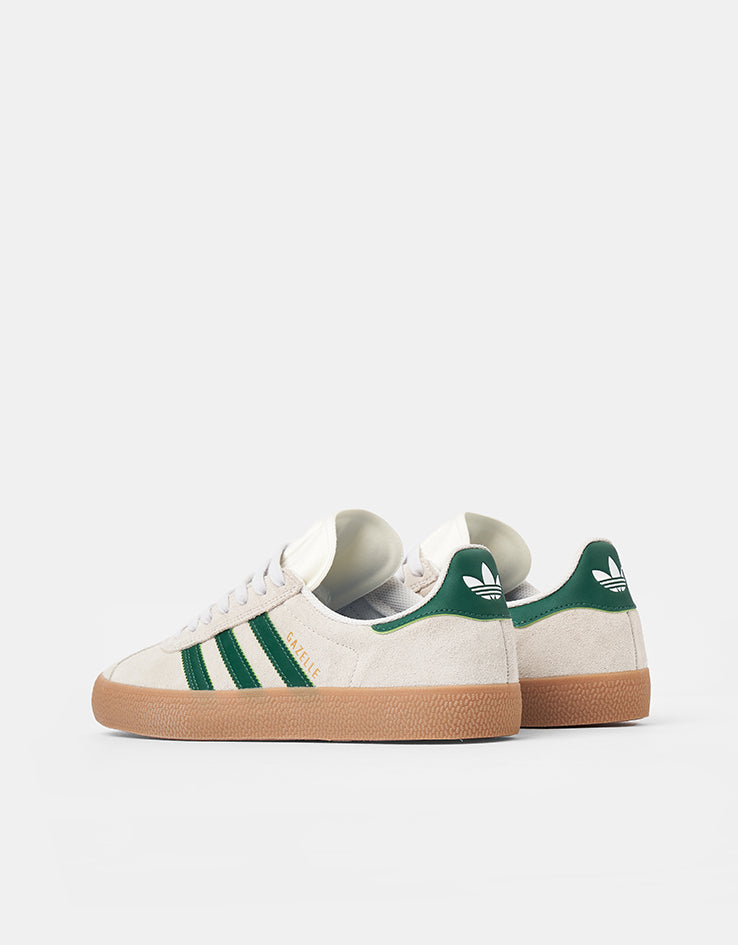 adidas Gazelle ADV Skate Shoes - Crystal White/Crystal White/Gum
