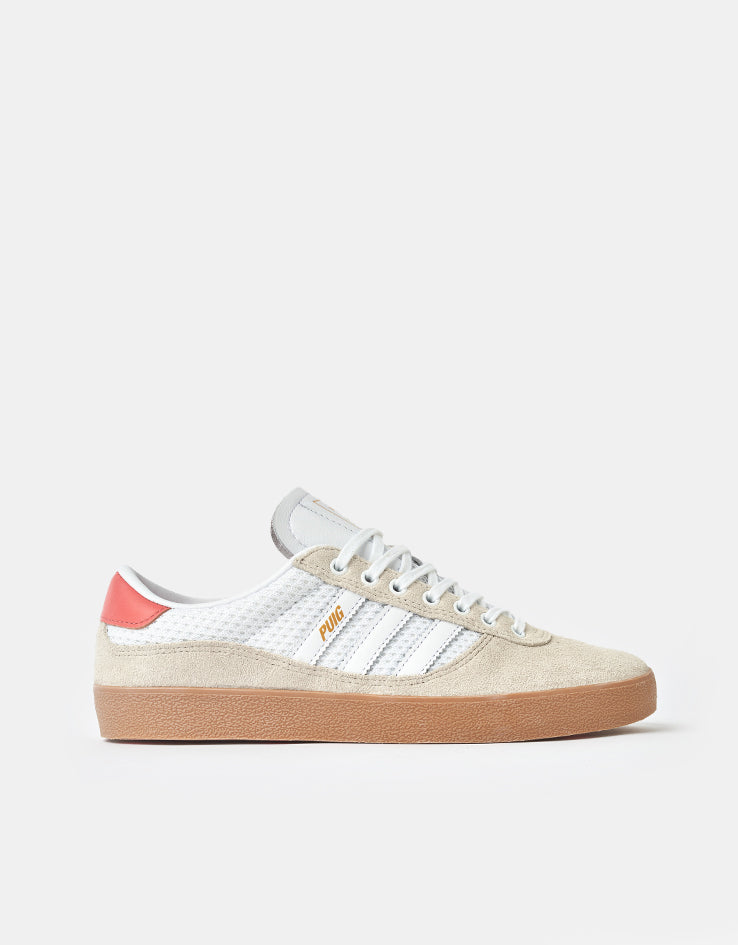 adidas Puig Indoor Skate Shoes - Wonder White/White/Gum