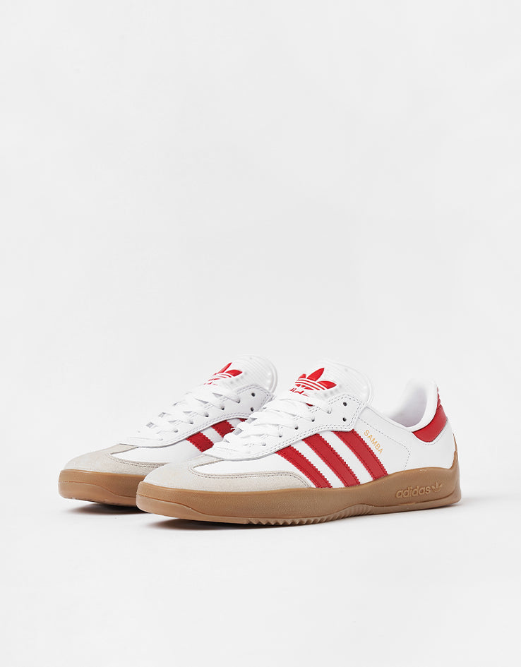 adidas Puig Samba Skate Shoes - White/Better Scarlet/Gum