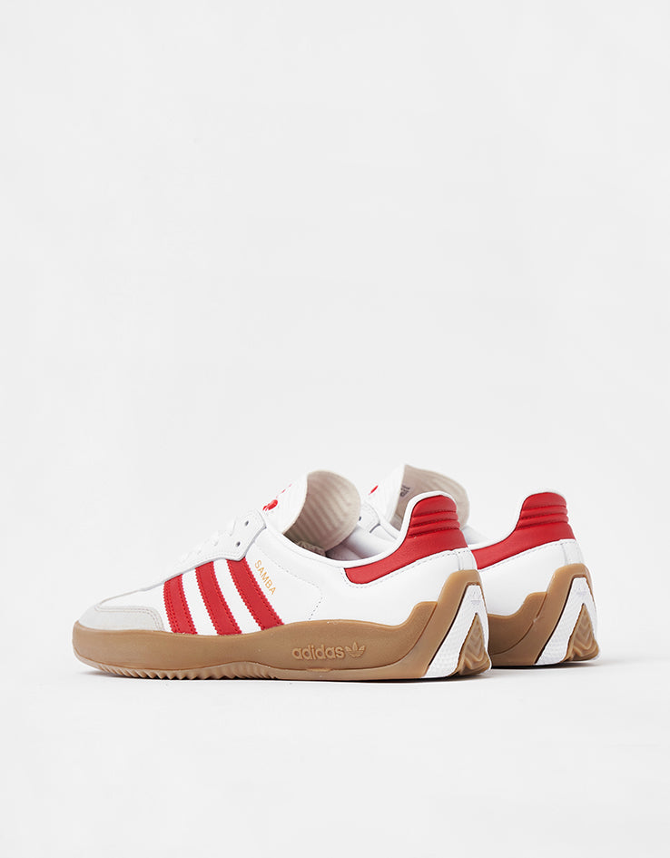 adidas Puig Samba Skate Shoes - White/Better Scarlet/Gum