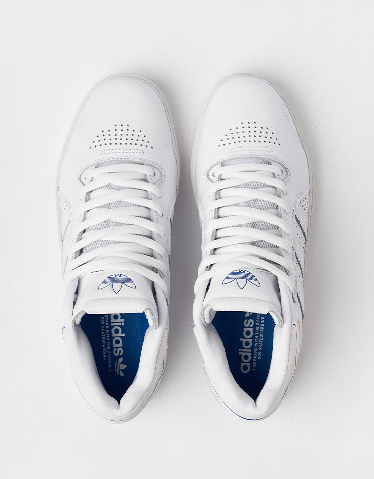 adidas Tyshawn Skate Shoes - White/Bluebird/Gold Metallic