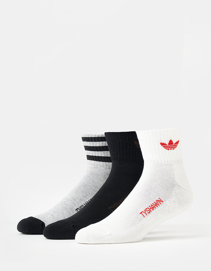 adidas x Tyshawn Socks - White/Grey Heather/Black