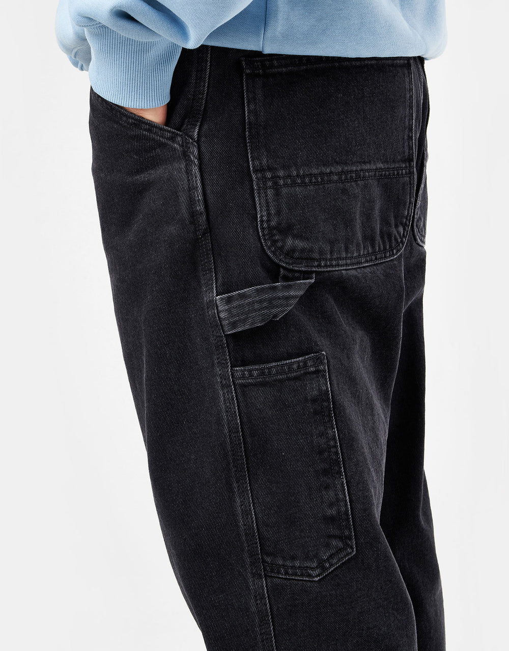 Carhartt WIP Single Knee Pant - Black Heart (Stone Washed)
