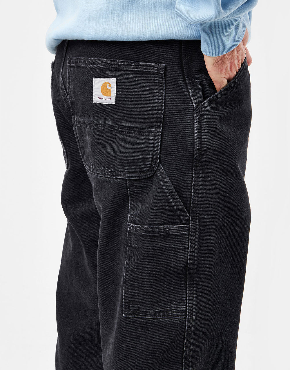 Carhartt WIP Single Knee Pant - Black Heart (Stone Washed)