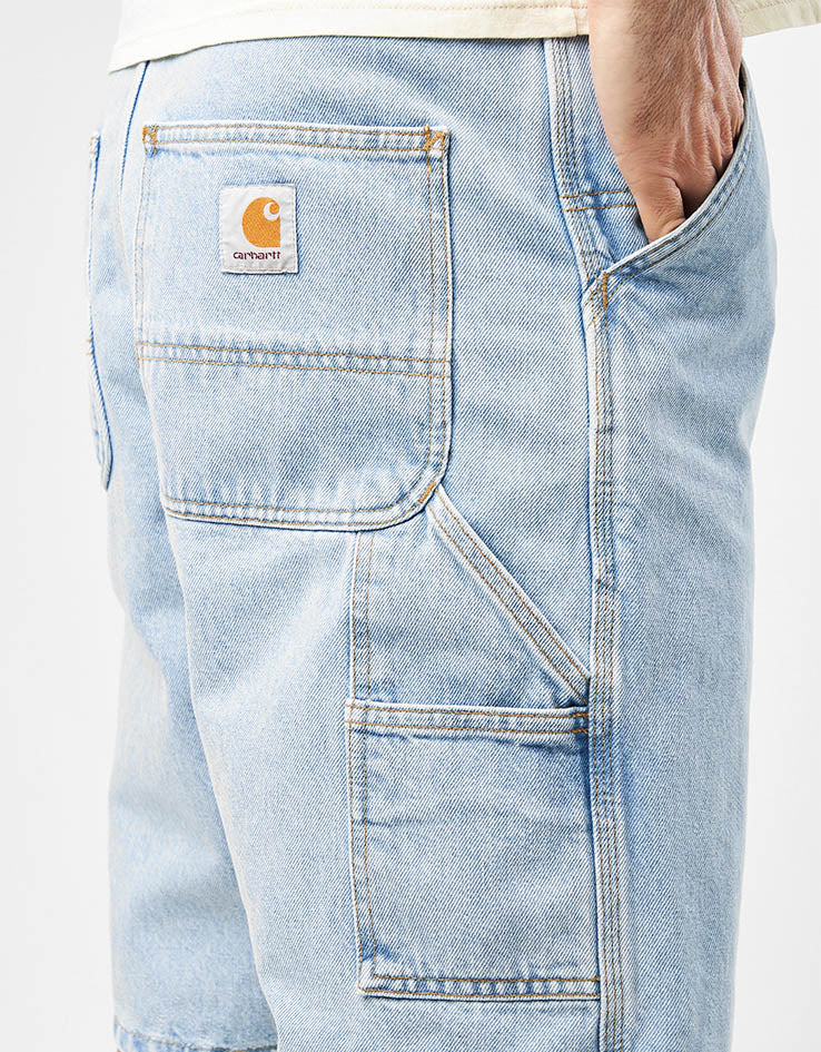 Carhartt WIP Single Knee Shorts - Blue (Heavy Stone Bleached)