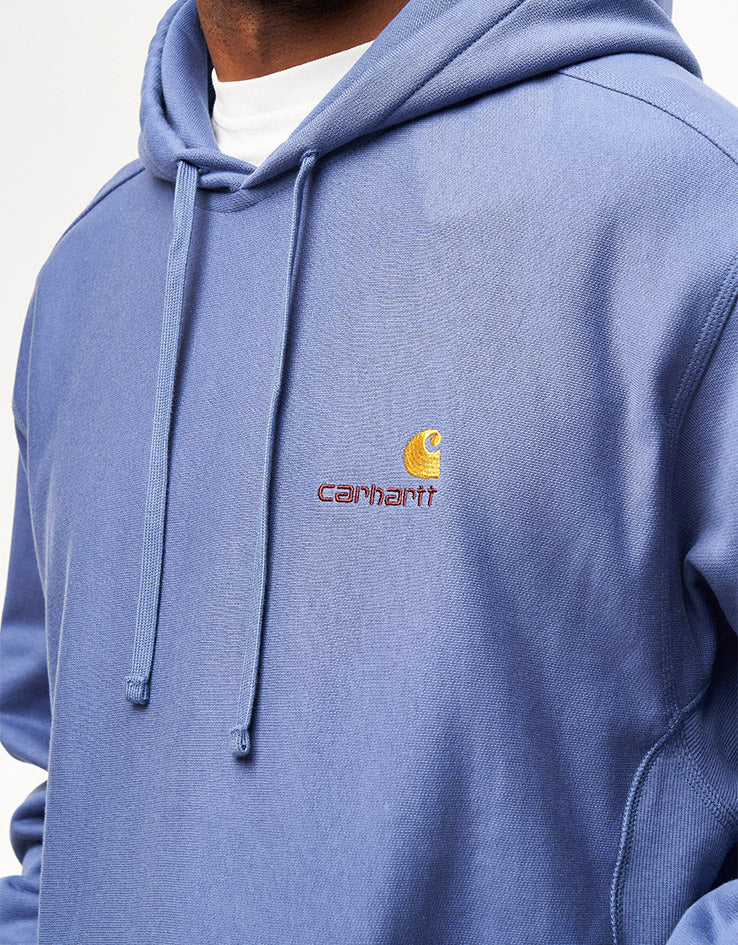 Carhartt WIP Hooded American Script Sweat - Blue Iris