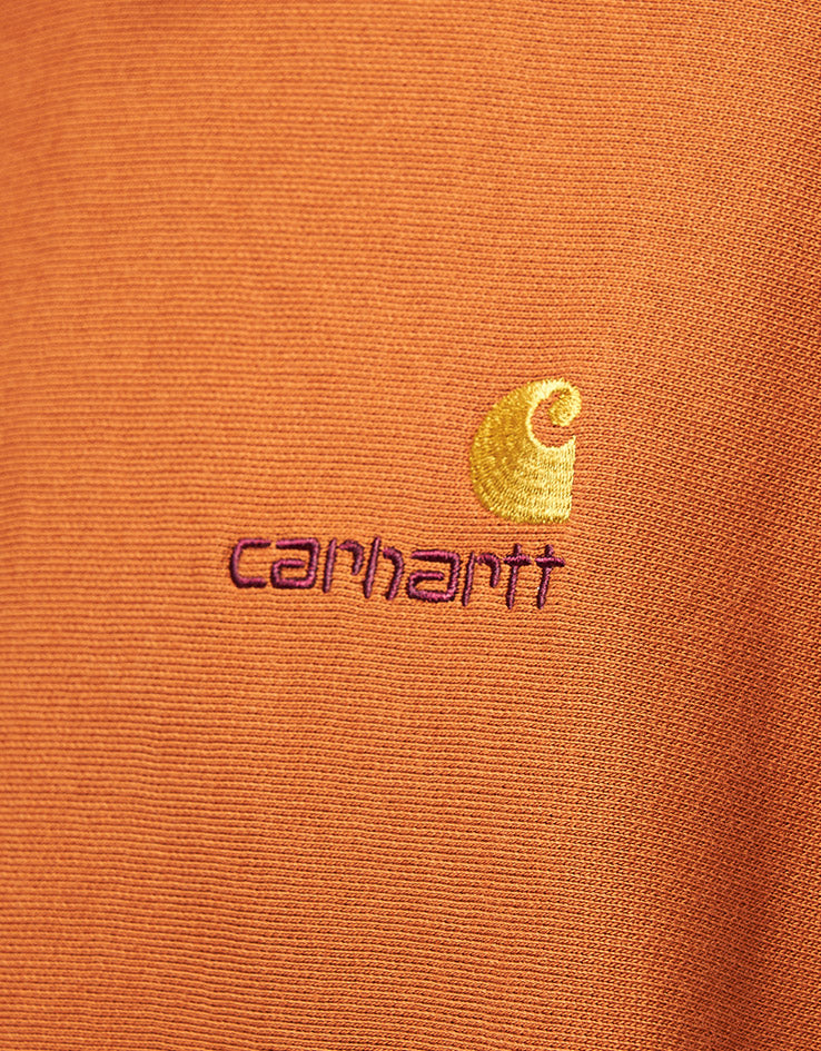 Carhartt WIP Hooded American Script Sweat - Sienna