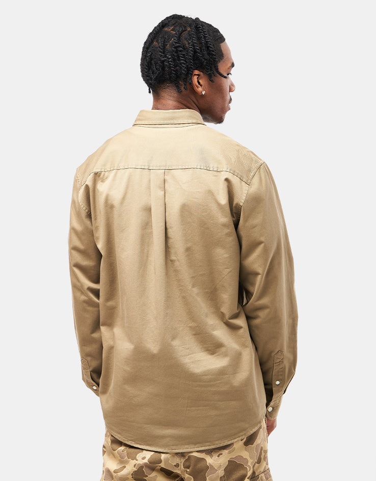 Carhartt WIP L/S Madison Shirt - Leather/White