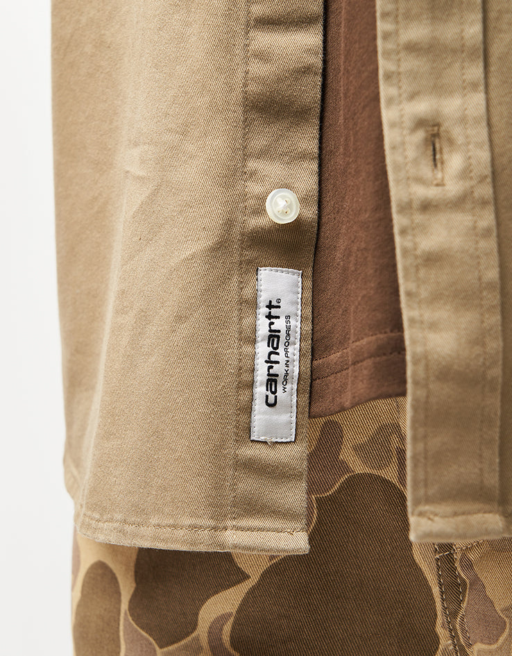 Carhartt WIP L/S Madison Shirt - Leather/White
