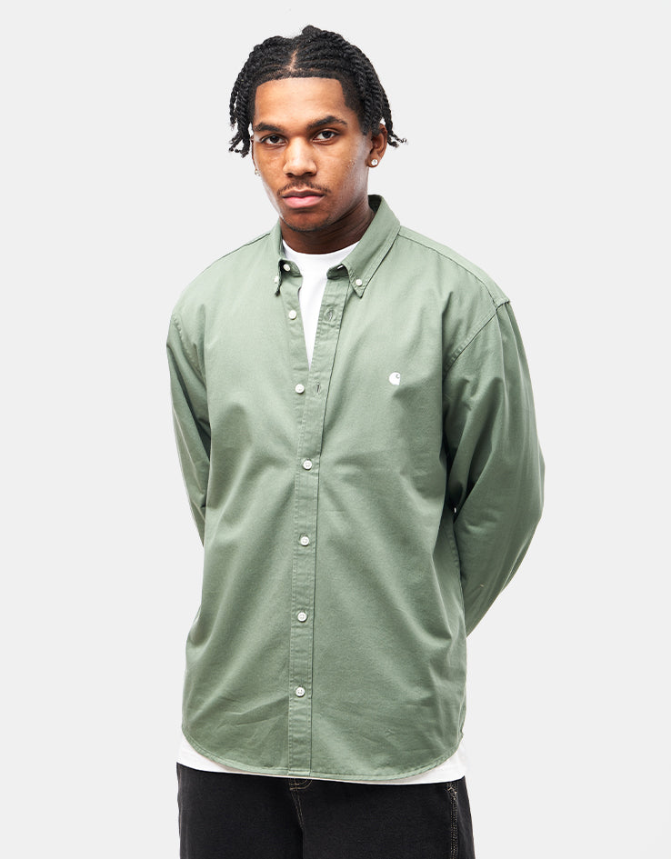 Carhartt WIP L/S Madison Shirt - Park/White