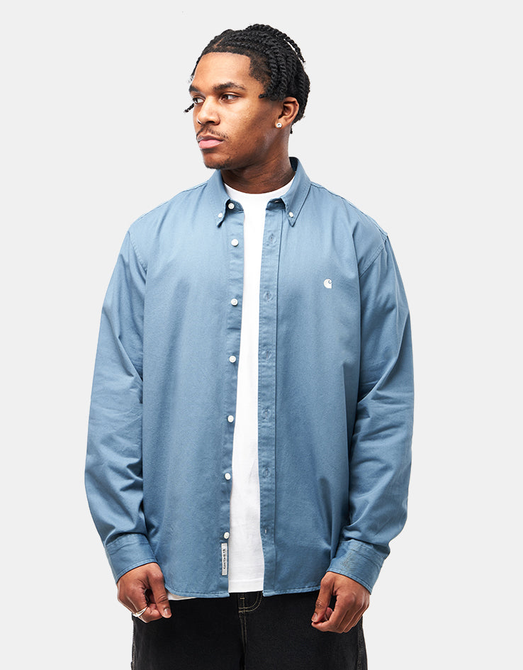 Carhartt WIP L/S Madison Shirt - Icy Water/Wax