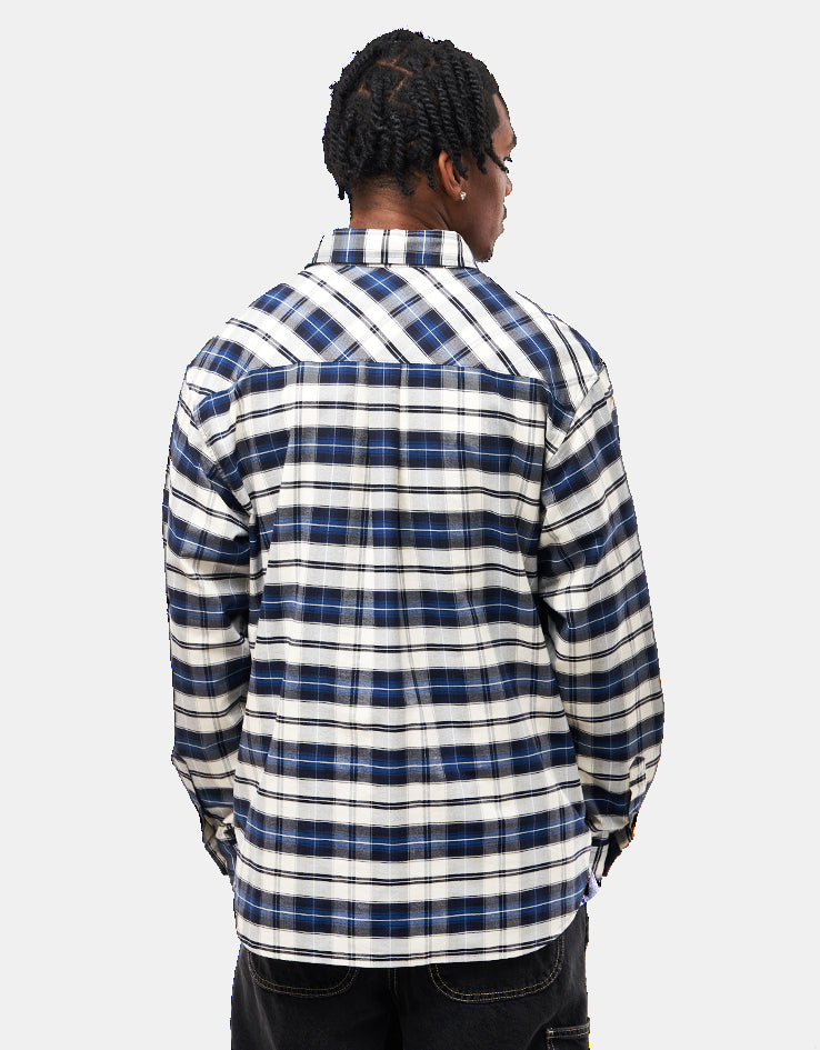 Carhartt WIP L/S Tarbell Shirt - Tarbell Check/Dark Navy/White