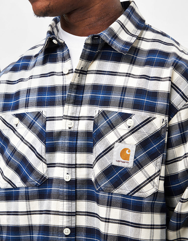 Carhartt WIP L/S Tarbell Shirt - Tarbell Check/Dark Navy/White