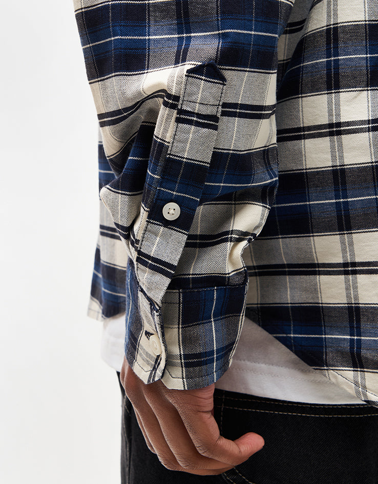 Carhartt WIP L/S Tarbell Shirt - Tarbell Check/Dark Navy/White