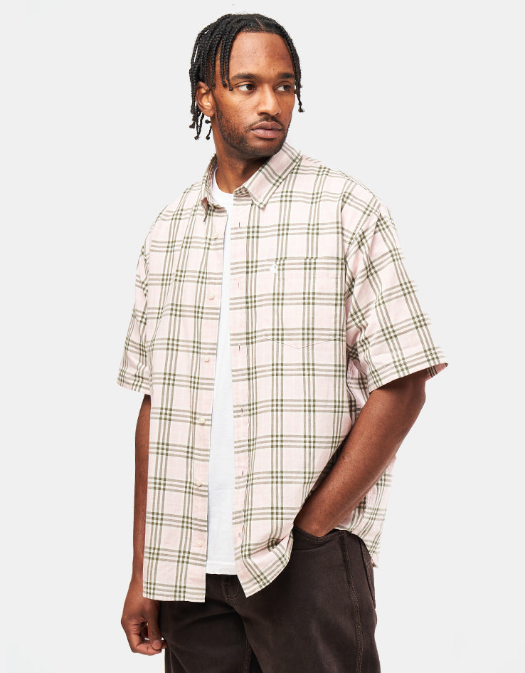 Carhartt WIP S/S Niven Shirt - Niven Check/Air Pink/Wax