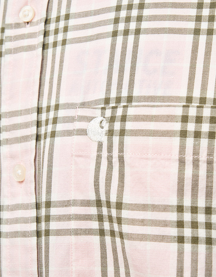Carhartt WIP S/S Niven Shirt - Niven Check/Air Pink/Wax