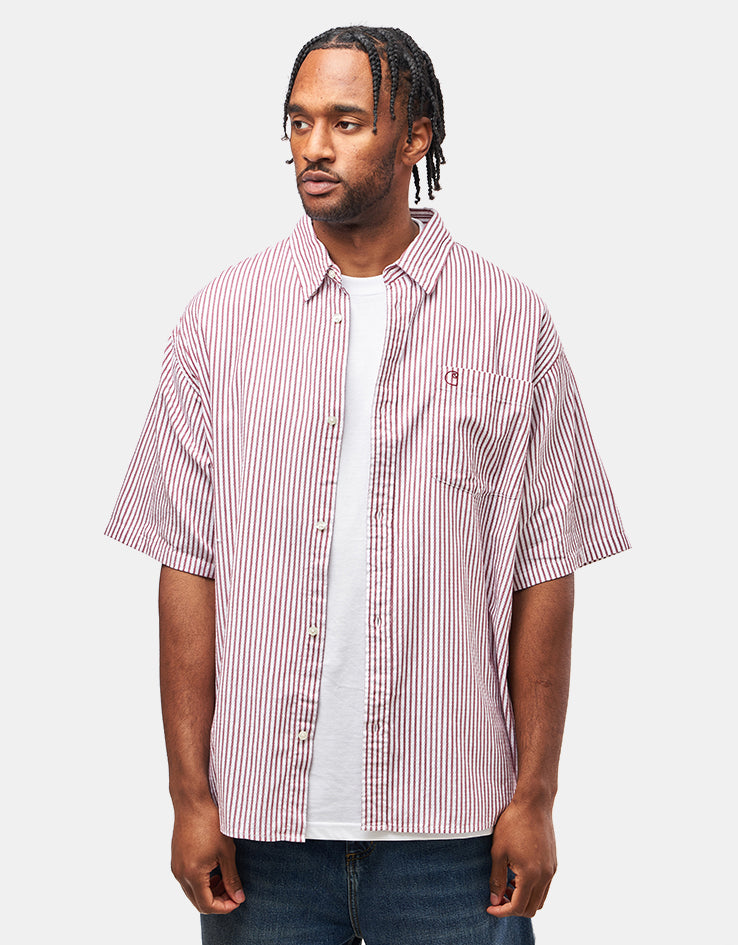 Carhartt WIP S/S Phelps Shirt - Phelps Stripe/Mulberry