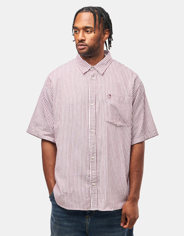 Carhartt WIP S/S Phelps Shirt - Phelps Stripe/Mulberry