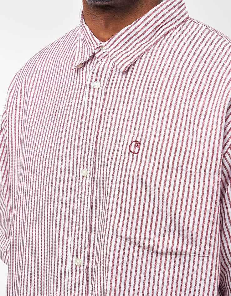 Carhartt WIP S/S Phelps Shirt - Phelps Stripe/Mulberry